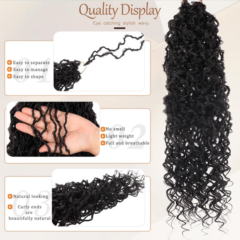 Beverlee Micro Locs Crochet Hair 12 Inch soft locs with curly ends 9 Packs Boho Soft Locs Style Mini Locs Twist Hair Synthetic micro locs extensions goddess Crochet Locs For Black Women - Image 3